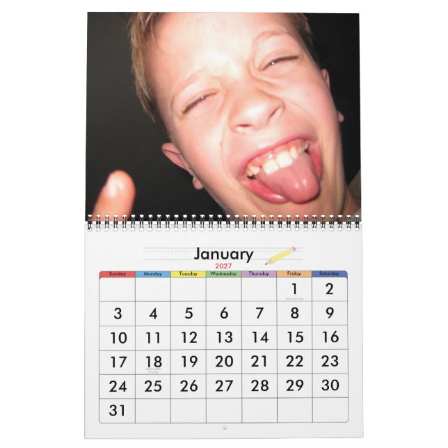 Weirdest of all calenders calendar (Jan 2027)