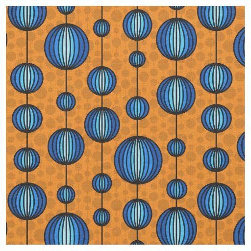 Weirdly Zen Fabric - Orange and Blue Abstract