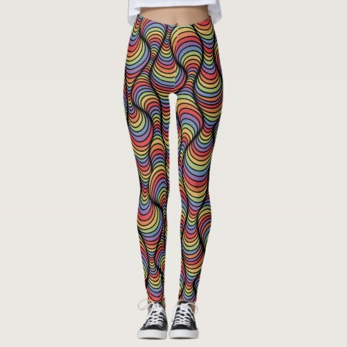 Weirdly Zen Leggings _ Rainbow Abstract