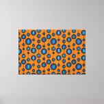 Weirdly Zen Stretched Canvas Print Orange Blue