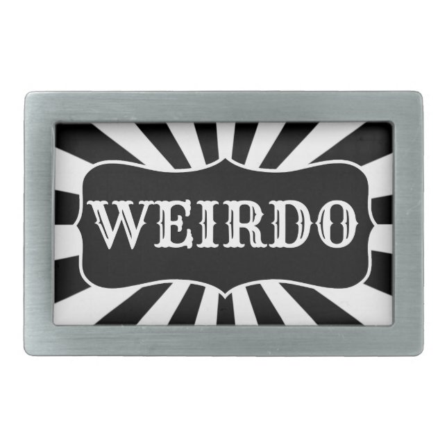 Weirdo Retro Circus Inspired Sign Belt Buckle (Front)