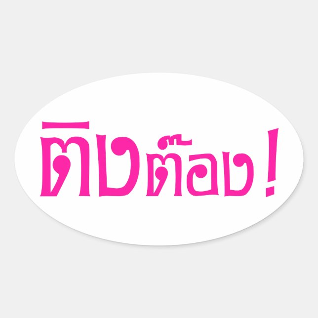 Weirdo! ☆ Ting Tong in Thai Language Script ☆ Oval Sticker (Front)