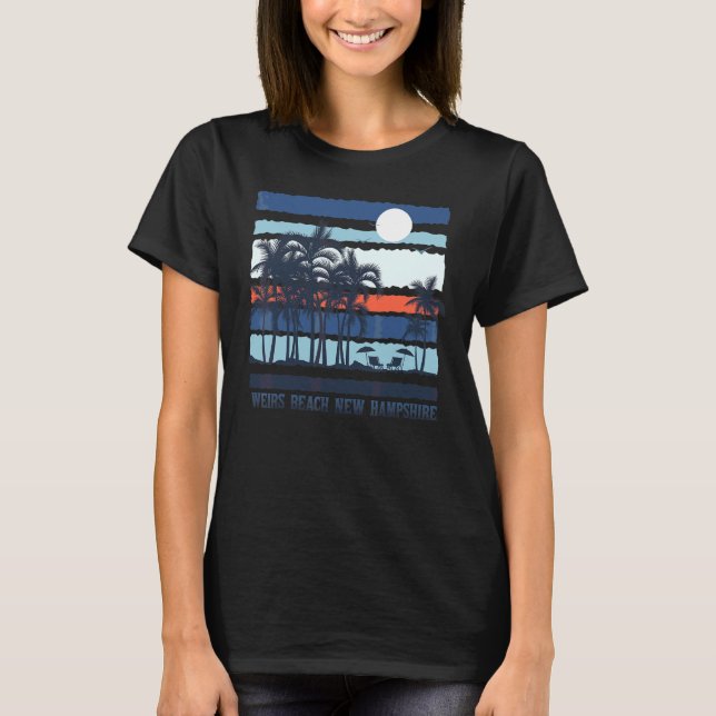 Weirs Beach New Hampshire Summer 70s 80s Beach Sou T-Shirt (Front)