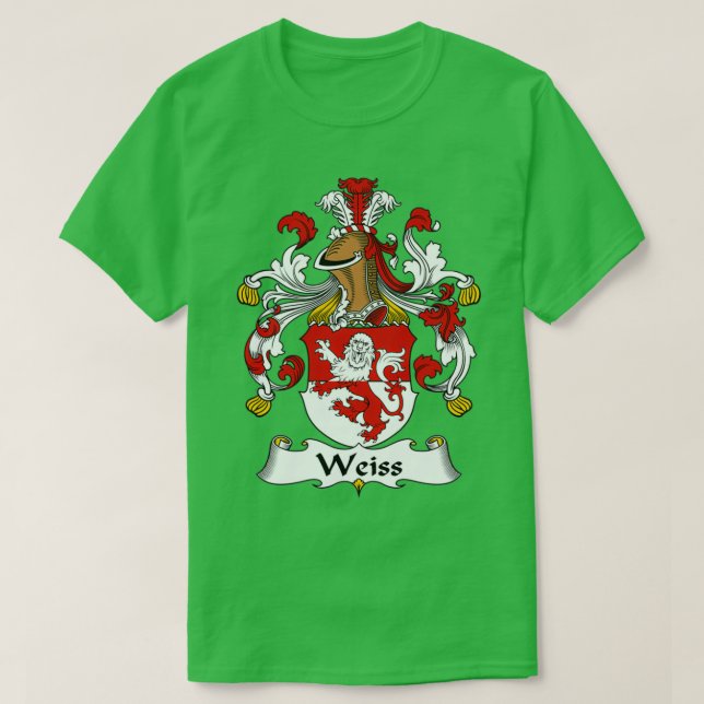 Weiss Coat of Arms Family Crest  T-Shirt (Design Front)