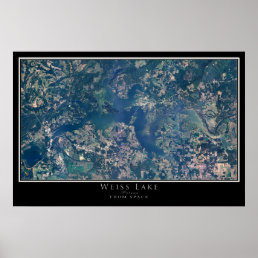 Weiss Lake Alabama Satellite Poster Map