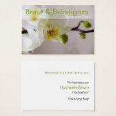 Weisse Orchidee • Save the Date Mini Karten (Front & Back)