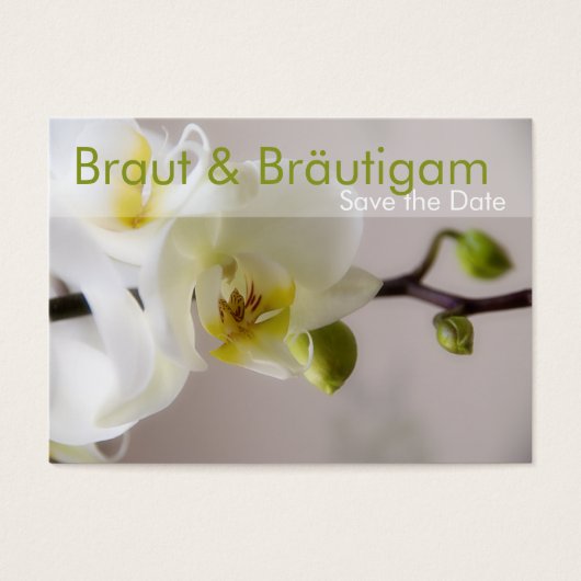 Weisse Orchidee • Save the Date Mini Karten (Front)