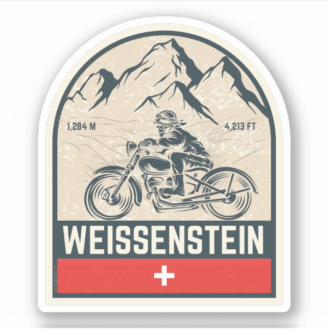 Weissenstein jura Alpes swiss–alps motorcycle tour Sticker (Front)