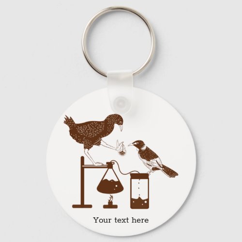 Weka and tui science experiment keychain