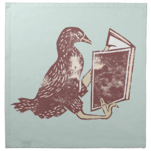 Weka Bird Reading a book Cloth Napkin