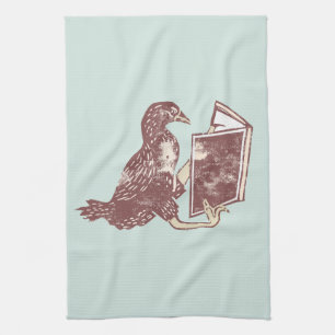 Weka Bird Reading a book Kitchen Towel