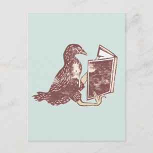 Weka Bird Reading a book Postcard