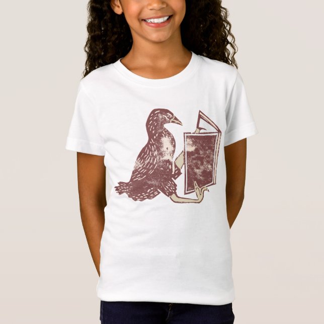 Weka Bird Reading a book T-Shirt (Front)