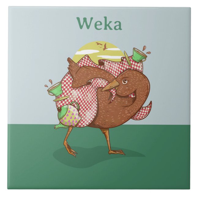 Weka New Zealand Bird Ceramic Tile (Front)
