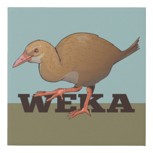 Weka New Zealand Bird Faux Canvas Print