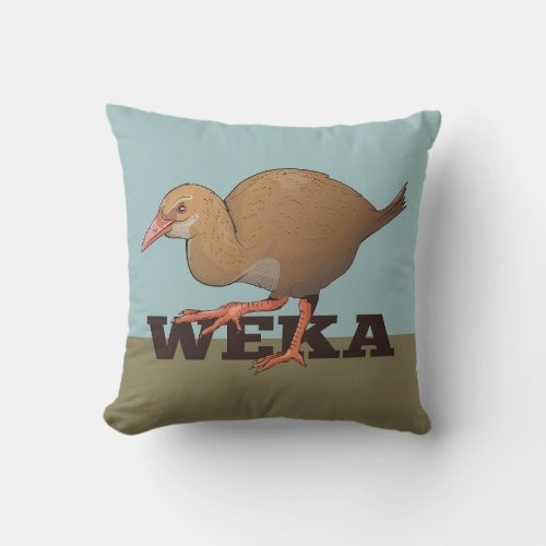 Weka New Zealand Bird Throw Pillow