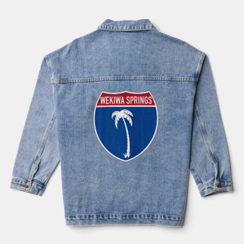 Wekiwa Springs Florida FL Highway Vacation Souveni Denim Jacket