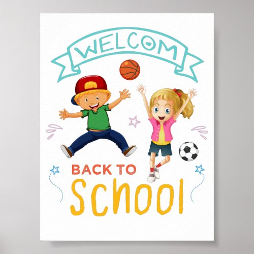 welcom back To School 2022 teachers students Poster
