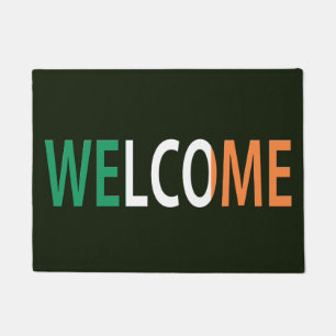 Welcom overlaid on Irish Flag dmcnt Doormat