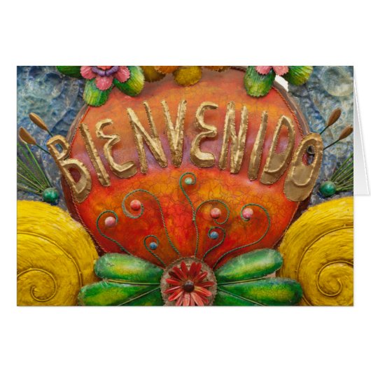 Welcom sign in Spanish, Mexico Cards (Front Horizontal)