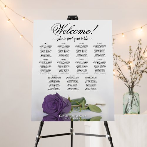 Welcome! 11 Table Amethyst Rose Seating Chart Foam Board