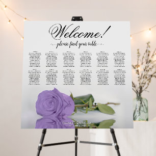 Welcome! 12 Table Lavender Rose Seating Chart Foam Board