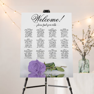 Welcome! 12 Table Lavender Rose Seating Chart Foam Board