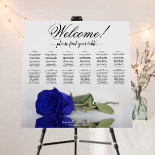 Welcome! 12 Table Royal Blue Rose Seating Chart Foam Board