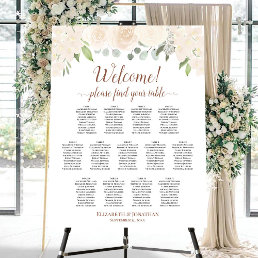 Welcome! 13 Table Champagne Roses Seating Chart Foam Board
