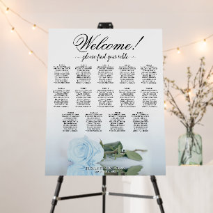 Welcome! 14 Table Dusty Blue Rose Seating Chart Foam Board