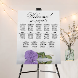Welcome! 14 Table Lavender Rose Seating Chart Foam Board