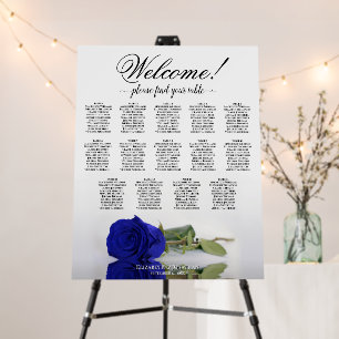 Welcome! 14 Table Royal Blue Rose Seating Chart Foam Board