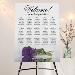 Welcome! 15 Table Amethyst Rose Seating Chart Foam Board