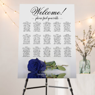 Welcome! 15 Table Navy Blue Rose Seating Chart Foam Board
