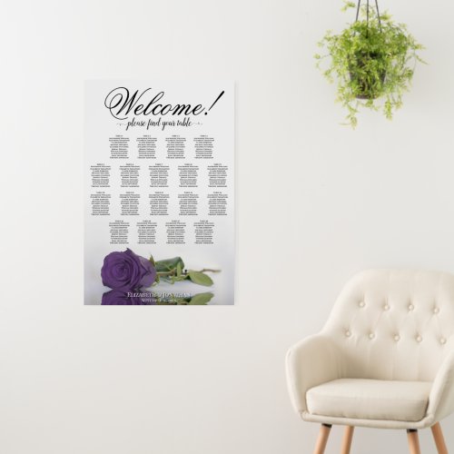 Welcome! 18 Table Amethyst Rose Seating Chart Foam Board