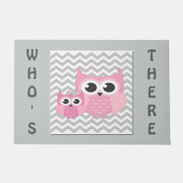 Welcome 18" x 24" Door Mat/Owls Doormat (Front)