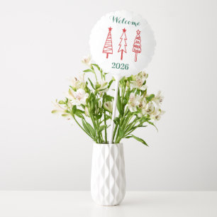 Welcome 2026 Balloon – Modern Tree Design New Year