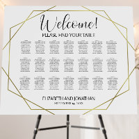 Welcome! 21 Table Gold Geometric Seating Chart