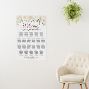 Welcome! 22 Table Champagne Floral Seating Chart Foam Board