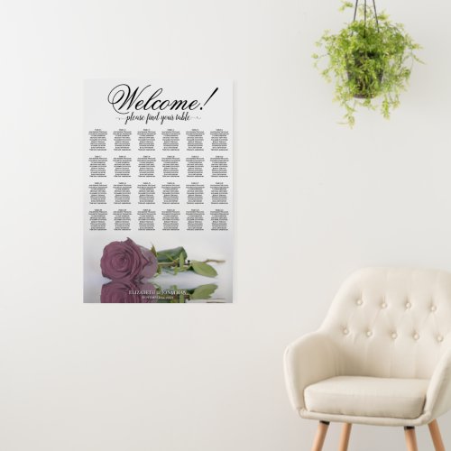 Welcome! 24 Table Dusty Rose Wedding Seating Chart Foam Board