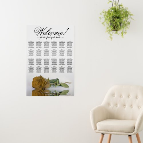 Welcome! 24 Table Gold Ochre Rose Seating Chart Foam Board
