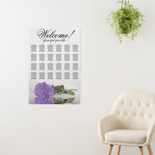 Welcome! 24 Table Lavender Rose Seating Chart Foam Board