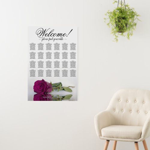 Welcome 24 Table Magenta Cassis Rose Seating Chart Foam Board