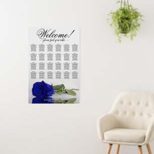 Welcome! 24 Table Royal Blue Rose Seating Chart Foam Board