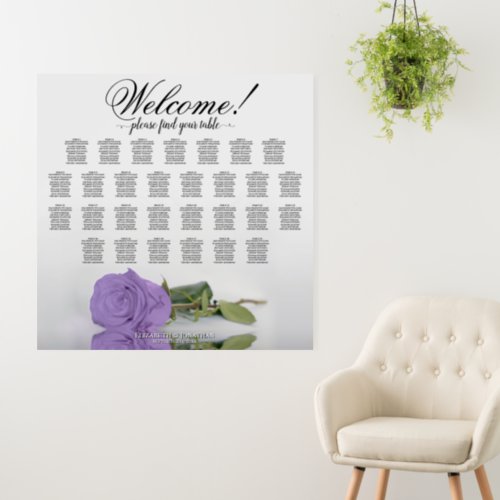 Welcome 29 Table Lavender Rose Seating Chart Foam Board