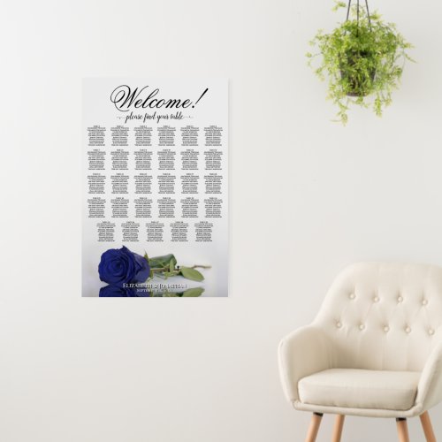Welcome! 29 Table Navy Blue Rose Seating Chart Foam Board