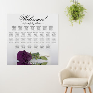 Welcome! 29 Table Plum Purple Rose Seating Chart Foam Board