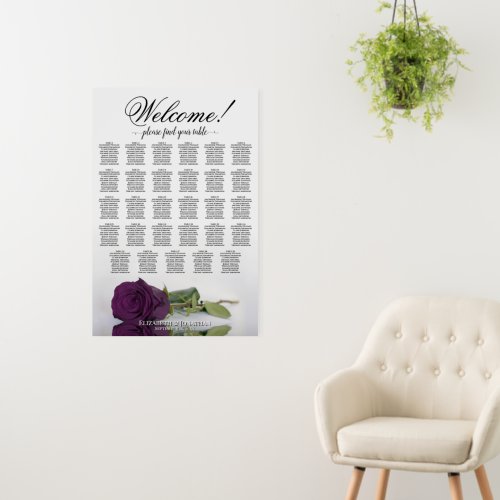 Welcome! 29 Table Plum Purple Rose Seating Chart Foam Board