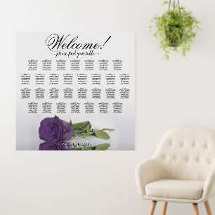 Welcome! 30 Table Amethyst Rose Seating Chart Foam Board
