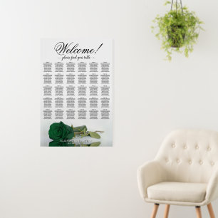 Welcome! 30 Table Emerald Green Rose Seating Chart Foam Board